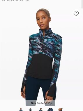 lululemon athletica Teal & Black Half-Zip Pullover